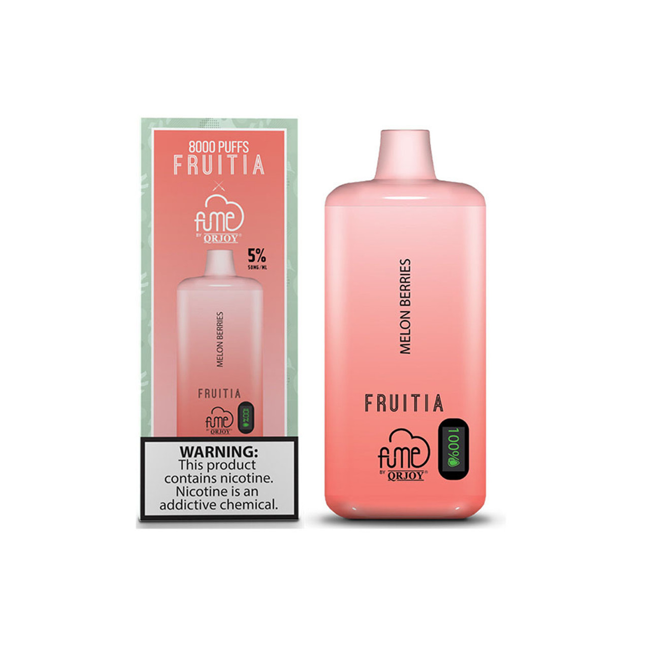 FRUITIA X FUME 5% NICOTINE 18ML 8000 PUFFS DISPOSABLE VAPE