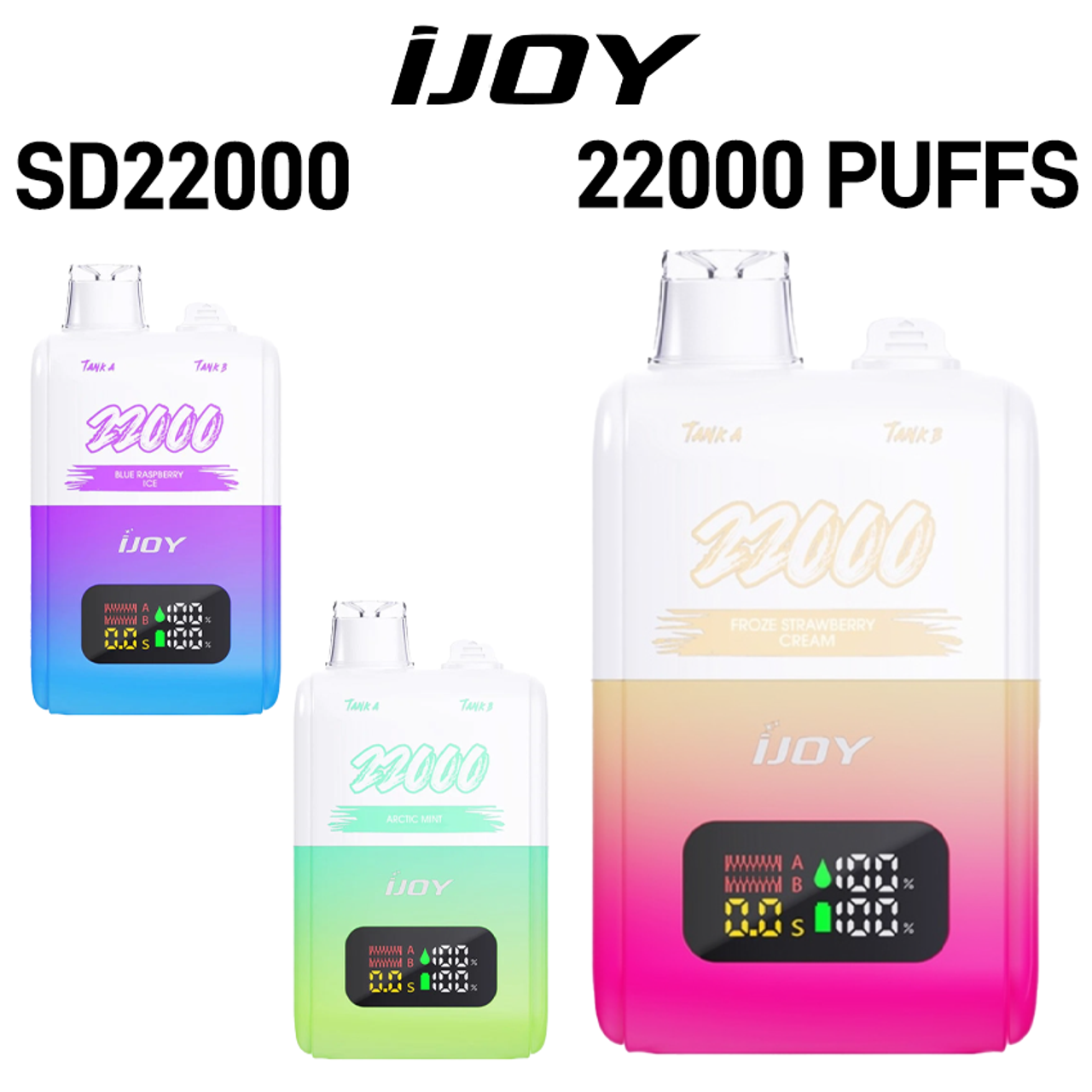  IJOY SD22000 5% NICOTINE 15ML DOUBLE TANK 22000 PUFFS DISPOSABLE VAPE