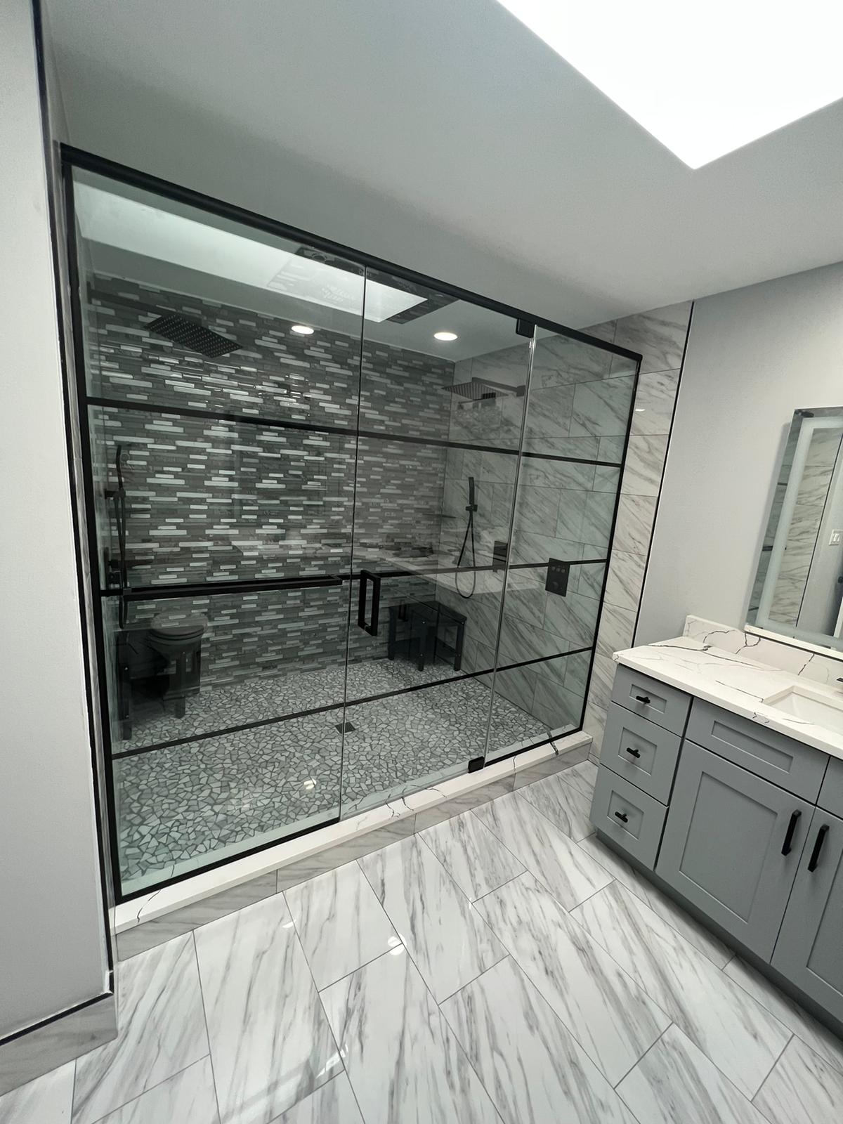 Elegant Glass Shower Door Remodeling in Wicker Park, IL by AMG Proline