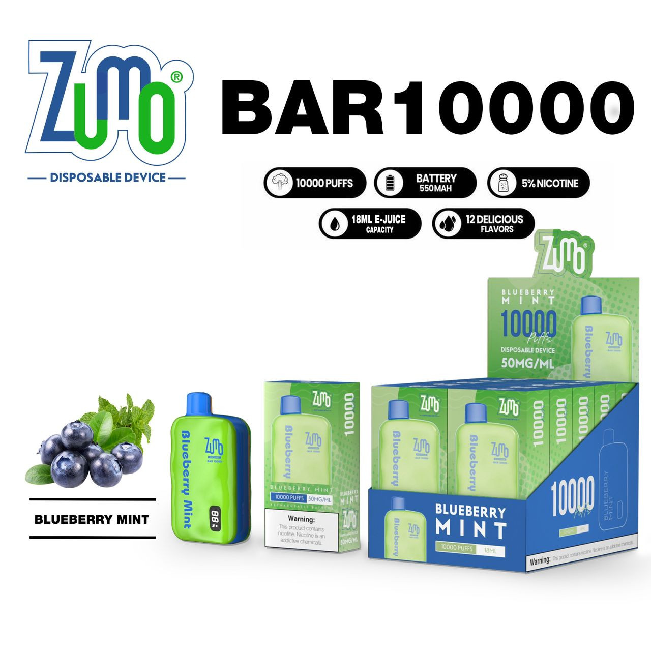 ZUMO BAR 10,000 PUFFS 5% NICOTINE DISPOSABLE VAPE