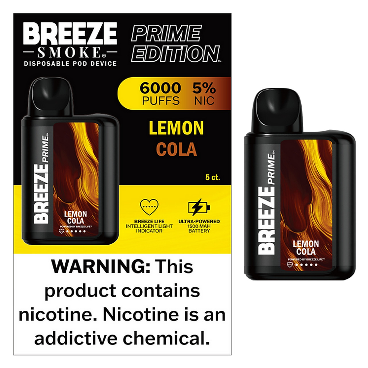 BREEZE SMOKE PRIME EDITION 10ML DISPOSABLE 5% NIC 6000 PUFFS