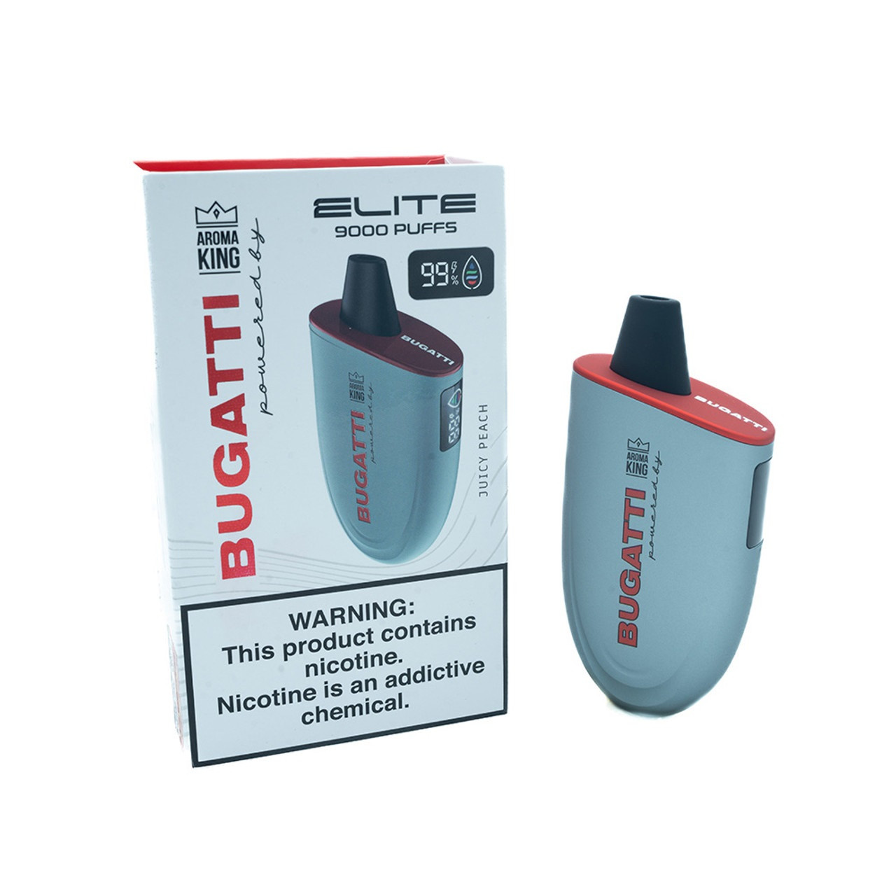 BUGATTI ELITE POWERED BY AROMA KING 15ML 9000 PUFFS 5% NIC RECHARGEABLE DISPOSABLE VAPE