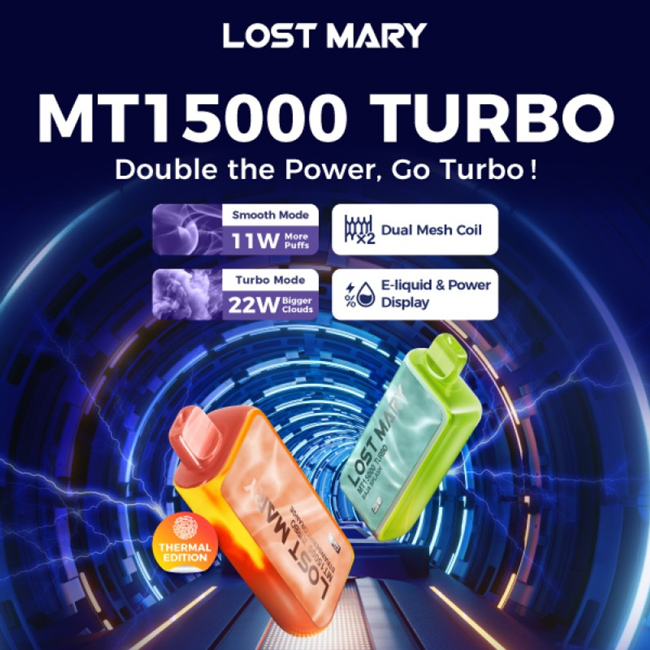 LOST MARY MT15000 5% NICOTINE TURBO DISPOSABLE VAPE 15000 PUFF