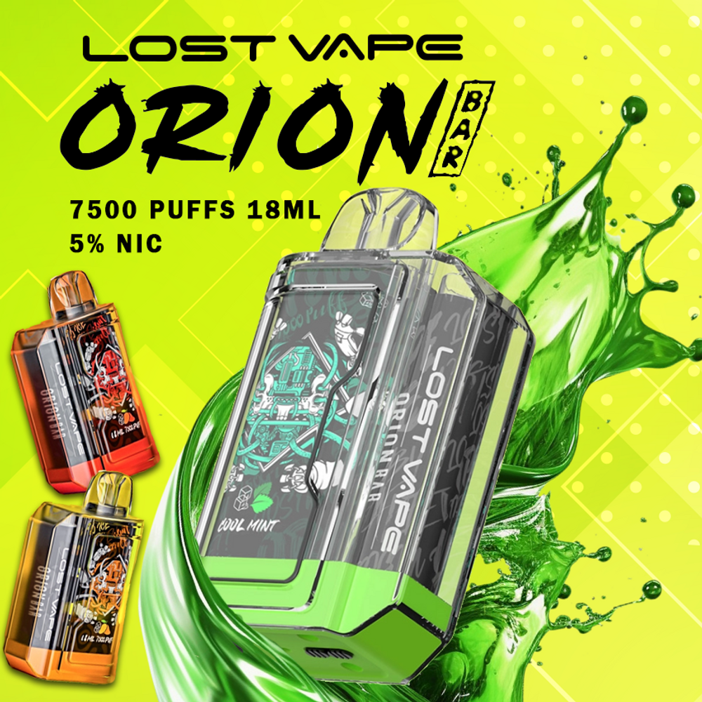 LOST VAPE ORION BAR 5% NIC RECHARGEABLE DISPOSABLE 7500 PUFFS 18ML