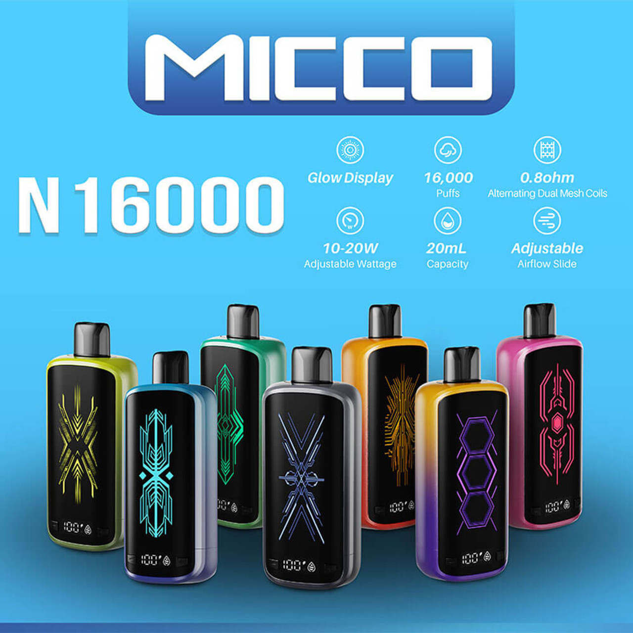 MICCO N16000 5% NICOTINE 20ML 16000 PUFF DISPOSABLE VAPE