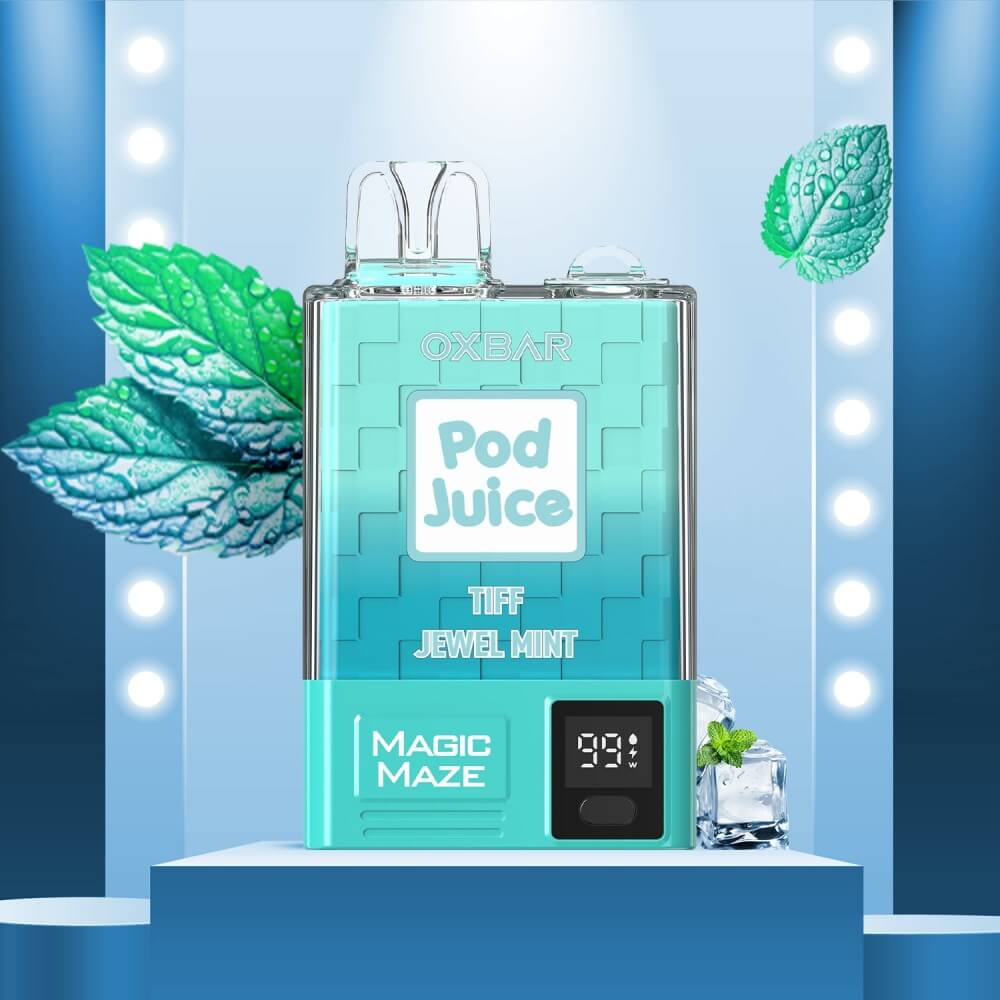 pod juice x oxbar magic maze pro 5% nic 10,000 puffs disposable vape