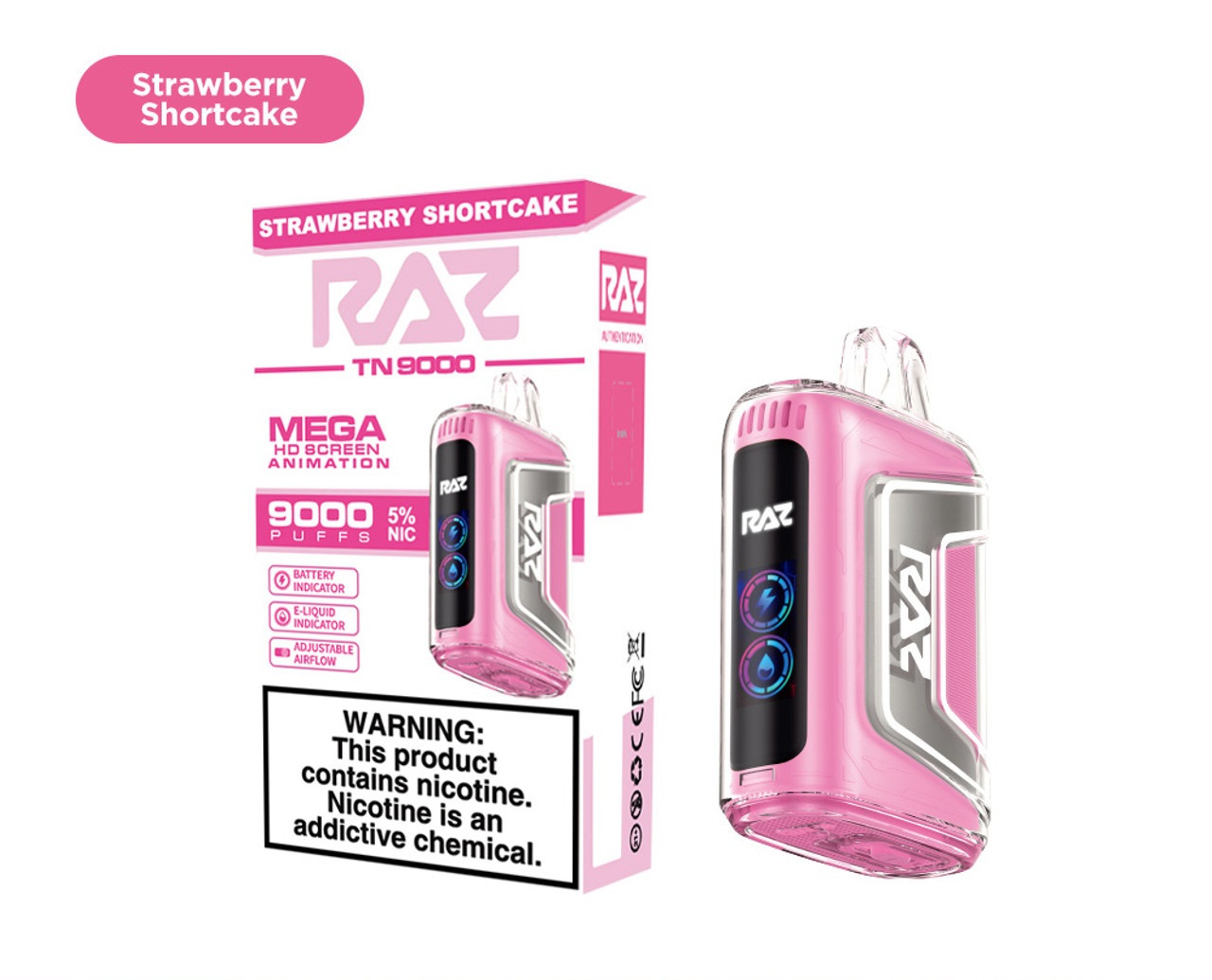 RAZ TN9000 12ML 9000 PUFFS 5% NIC RECHARGEABLE DISPOSABLE VAPE