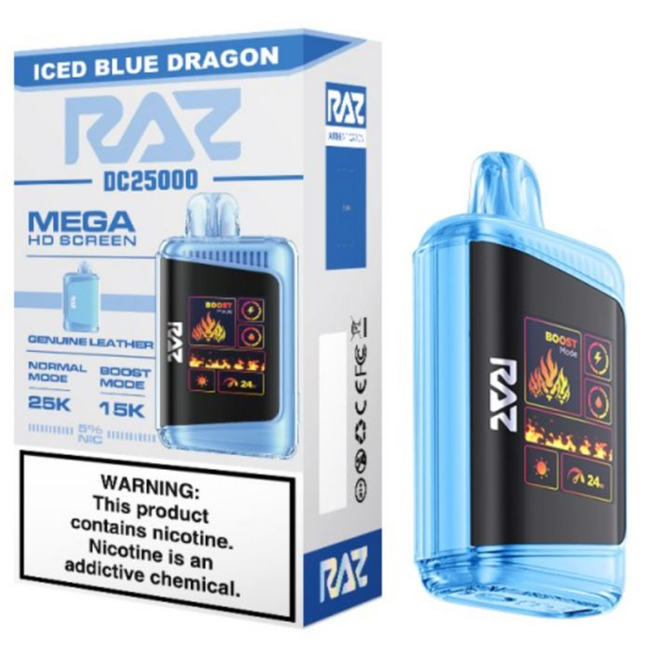 RAZ DC25000 5% NICOTINE DISPOSABLE VAPE 25,000 PUFFS 16ML