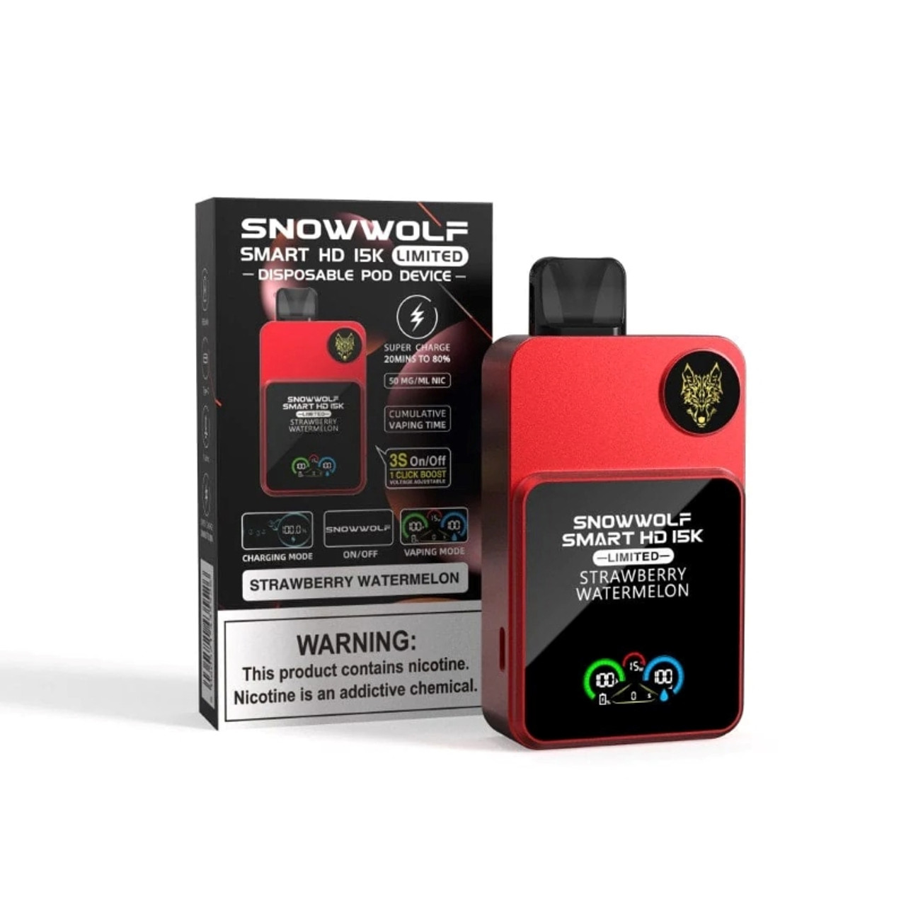 SNOWWOLF SMART HD 5% NICOTINE 15K LIMITED 20ML 15000 PUFFS DISPOSABLE VAPE