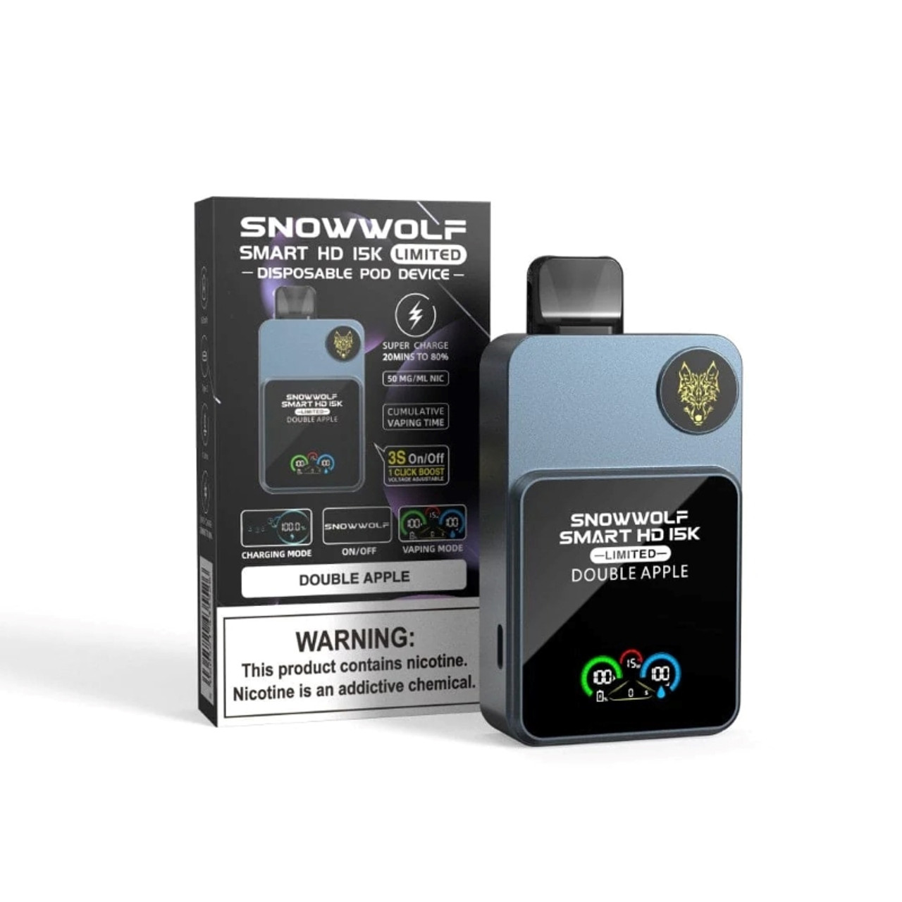 SNOWWOLF SMART HD 5% NICOTINE 15K LIMITED 20ML 15000 PUFFS DISPOSABLE VAPE