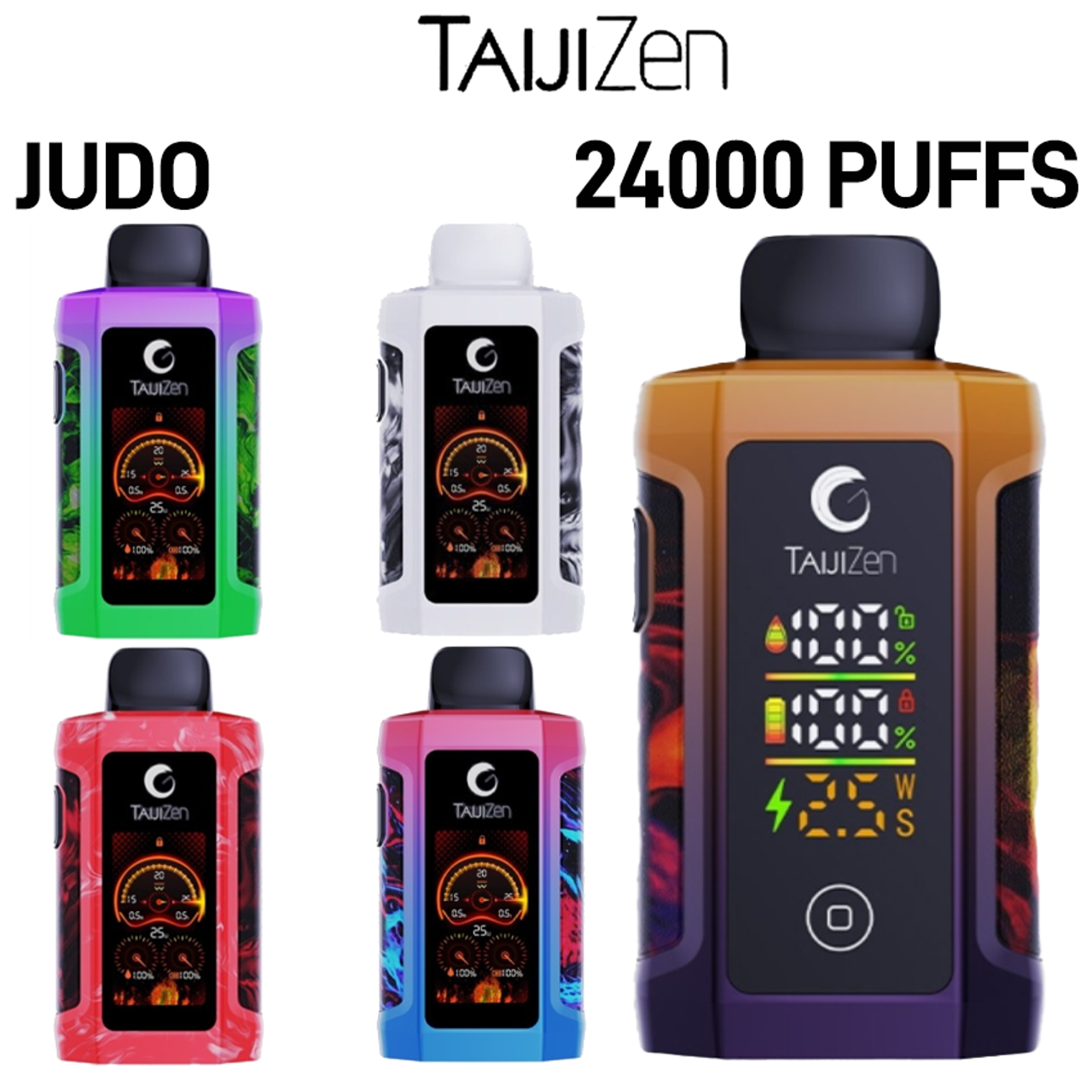 TAIJIZEN JUDO BY IJOY 5% NICOTINE 24,000 PUFFS TOUCH SCREEN DISPOSABLE VAPE 