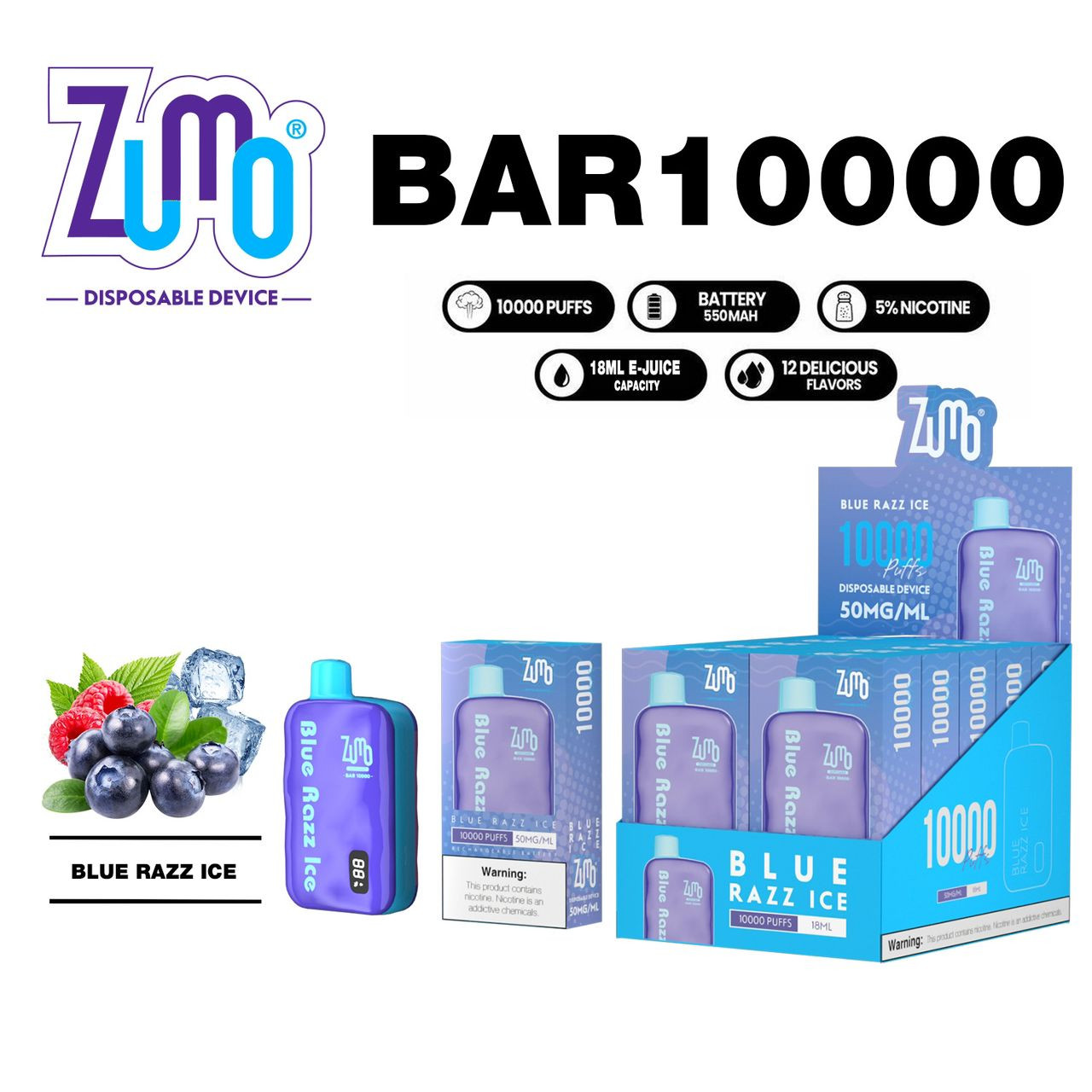 ZUMO BAR 10,000 PUFFS 5% NICOTINE DISPOSABLE VAPE