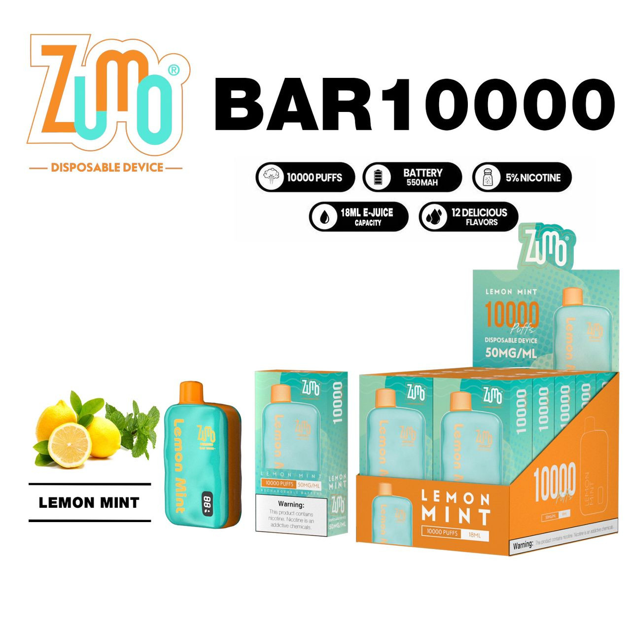 ZUMO BAR 10,000 PUFFS 5% NICOTINE DISPOSABLE VAPE